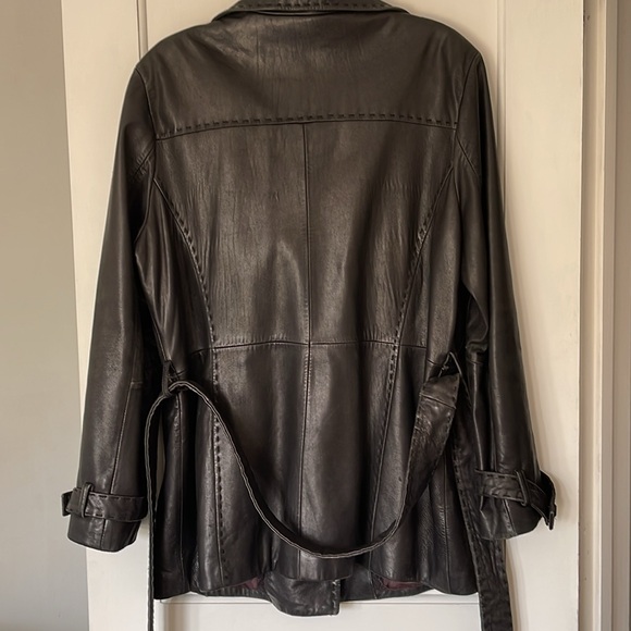 Wilson Vintage,Leather women’s black soft, leather jacket. Belted. Size XL. EUC - Picture 4 of 12